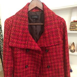 Gorgeous red tweed double breasted blazer